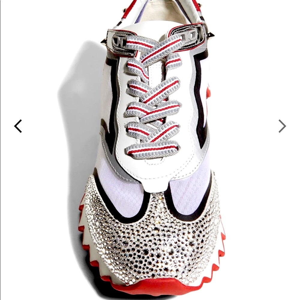 BNIB Christian Louboutin Sharkina Strass Spike Sneakers - Picture 4 of 15